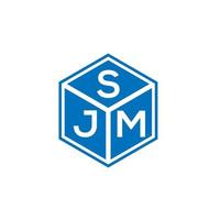 création de logo de lettre sjm sur fond noir. concept de logo de lettre initiales créatives sjm. conception de lettre sjm. vecteur