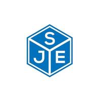 création de logo de lettre sje sur fond noir. concept de logo de lettre initiales créatives sj. conception de lettre sje. vecteur