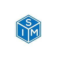création de logo de lettre sim sur fond noir. concept de logo de lettre initiales créatives sim. conception de lettre sim. vecteur