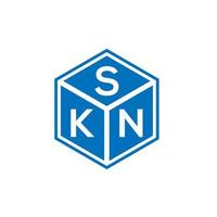 création de logo de lettre skn sur fond noir. concept de logo de lettre initiales créatives skn. conception de lettre skn. vecteur