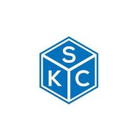 création de logo de lettre skc sur fond noir. concept de logo de lettre initiales créatives skc. conception de lettre scc. vecteur