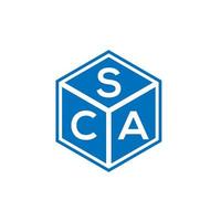 création de logo de lettre sca sur fond noir. concept de logo de lettre initiales créatives sca. conception de lettre sca. vecteur