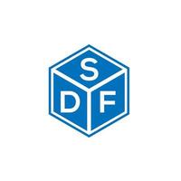 création de logo de lettre sdf sur fond noir. concept de logo de lettre initiales créatives sdf. conception de lettre sdf. vecteur