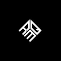 création de logo de lettre rmq sur fond noir. concept de logo de lettre initiales créatives rmq. conception de lettre rmq. vecteur