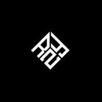 création de logo de lettre rzy sur fond noir. concept de logo de lettre initiales créatives rzy. conception de lettre rzy. vecteur