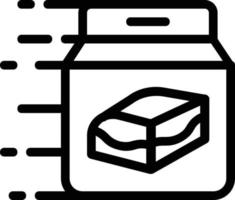 icône de livraison de crêpes avec emballage de boîte ou à emporter. vecteur