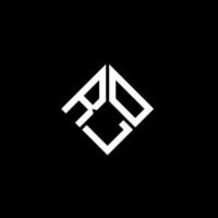création de logo de lettre rlo sur fond noir. concept de logo de lettre initiales créatives rlo. conception de lettre rlo. vecteur