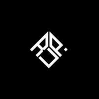 création de logo de lettre rup sur fond noir. concept de logo de lettre initiales créatives rup. conception de lettre rup. vecteur