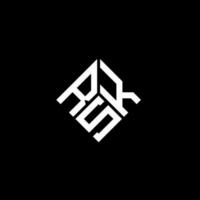 création de logo de lettre rsk sur fond noir. concept de logo de lettre initiales créatives rsk. conception de lettre rsk. vecteur
