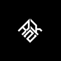 création de logo de lettre rzk sur fond noir. concept de logo de lettre initiales créatives rzk. conception de lettre rzk. vecteur