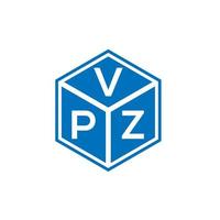 création de logo de lettre vpz sur fond noir. concept de logo de lettre initiales créatives vpz. conception de lettre vpz. vecteur