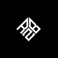 création de logo de lettre rzb sur fond noir. concept de logo de lettre initiales créatives rzb. conception de lettre rzb. vecteur