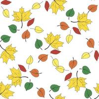 feuilles d'automne modèle sans couture d'illustration vectorielle sur fond blanc vecteur
