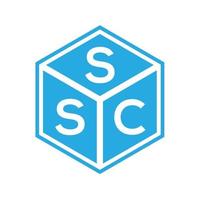 création de logo de lettre ssc sur fond noir. concept de logo de lettre initiales créatives ssc. conception de lettre ssc. vecteur