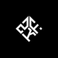 création de logo de lettre zkf sur fond noir. concept de logo de lettre initiales créatives zkf. conception de lettre zkf. vecteur