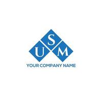 création de logo de lettre usm sur fond blanc. concept de logo de lettre initiales créatives usm. conception de lettre usm. vecteur
