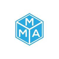 création de logo de lettre mma sur fond noir. concept de logo de lettre initiales créatives mma. conception de lettre mma. vecteur