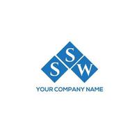 création de logo de lettre ssw sur fond blanc. concept de logo de lettre initiales créatives ssw. conception de lettre ssw. vecteur