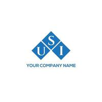 création de logo de lettre usi sur fond blanc. concept de logo de lettre initiales créatives usi. conception de lettre usi. vecteur