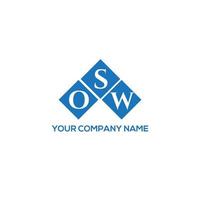 création de logo de lettre osw sur fond blanc. concept de logo de lettre initiales créatives osw. conception de lettre osw. vecteur