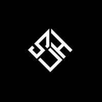 création de logo de lettre suh sur fond noir. concept de logo de lettre initiales créatives suh. conception de lettre suh. vecteur