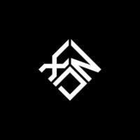 création de logo de lettre xdn sur fond noir. concept de logo de lettre initiales créatives xdn. conception de lettre xdn. vecteur