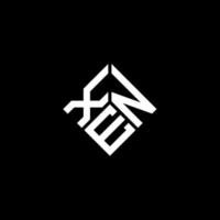 création de logo de lettre xen sur fond noir. concept de logo de lettre initiales créatives xen. conception de lettre xen. vecteur