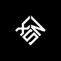 création de logo de lettre xsn sur fond noir. concept de logo de lettre initiales créatives xsn. conception de lettre xsn. vecteur