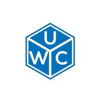 création de logo de lettre uwc sur fond noir. concept de logo de lettre initiales créatives uwc. conception de lettre uwc. vecteur