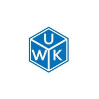 création de logo de lettre uwk sur fond noir. concept de logo de lettre initiales créatives uwk. conception de lettre uwk. vecteur