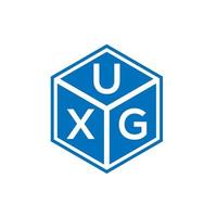 création de logo de lettre uxg sur fond noir. concept de logo de lettre initiales créatives uxg. conception de lettre uxg. vecteur