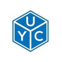 création de logo de lettre uyc sur fond noir. concept de logo de lettre initiales créatives uyc. conception de lettre uyc. vecteur