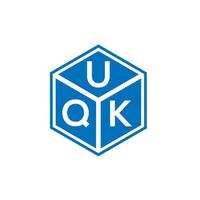 création de logo de lettre uqk sur fond noir. concept de logo de lettre initiales créatives uqk. conception de lettre uqk. vecteur