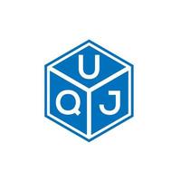 création de logo de lettre uqj sur fond noir. concept de logo de lettre initiales créatives uqj. conception de lettre uqj. vecteur