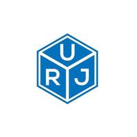 création de logo de lettre urj sur fond noir. concept de logo de lettre initiales créatives urj. conception de lettre urj. vecteur