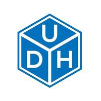 création de logo de lettre udh sur fond noir. concept de logo de lettre initiales créatives udh. conception de lettre udh. vecteur