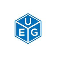 création de logo de lettre ueg sur fond noir. concept de logo de lettre initiales créatives ueg. conception de lettre ueg. vecteur