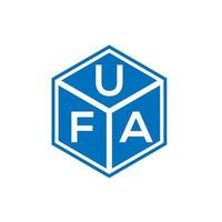 création de logo de lettre ufa sur fond noir. concept de logo de lettre initiales créatives ufa. conception de lettre ufa. vecteur
