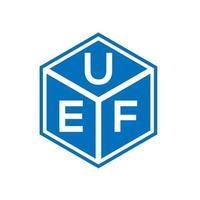 création de logo de lettre uef sur fond noir. concept de logo de lettre initiales créatives uef. conception de lettre uef. vecteur