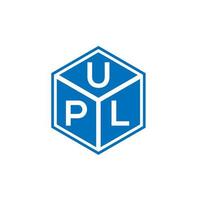 création de logo de lettre upl sur fond noir. concept de logo de lettre initiales créatives upl. conception de lettre upl. vecteur