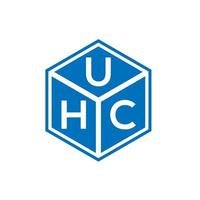 création de logo de lettre uhc sur fond noir. concept de logo de lettre initiales créatives uhc. conception de lettre uhc. vecteur