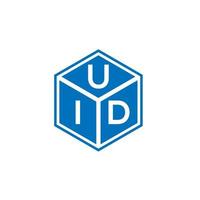création de logo de lettre uid sur fond noir. concept de logo de lettre initiales créatives uid. conception de lettre uid. vecteur