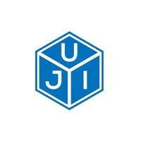 création de logo de lettre uji sur fond noir. concept de logo de lettre initiales créatives uji. conception de lettre uji. vecteur