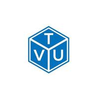 création de logo de lettre tvu sur fond noir. concept de logo de lettre initiales créatives tvu. conception de lettre tvu. vecteur
