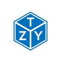 création de logo de lettre tzy sur fond noir. concept de logo de lettre initiales créatives tzy. conception de lettre tzy. vecteur