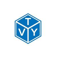 création de logo de lettre tvy sur fond noir. concept de logo de lettre initiales créatives tvy. conception de lettre tvy. vecteur