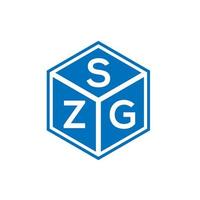 création de logo de lettre szg sur fond noir. concept de logo de lettre initiales créatives szg. conception de lettre szg. vecteur