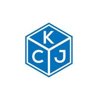 création de logo de lettre kcj sur fond noir. concept de logo de lettre initiales créatives kcj. conception de lettre kcj. vecteur