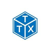 création de logo de lettre ttx sur fond noir. concept de logo de lettre initiales créatives ttx. conception de lettre ttx. vecteur
