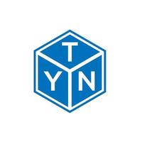 création de logo de lettre tyn sur fond noir. concept de logo de lettre initiales créatives tyn. conception de lettre tyn. vecteur